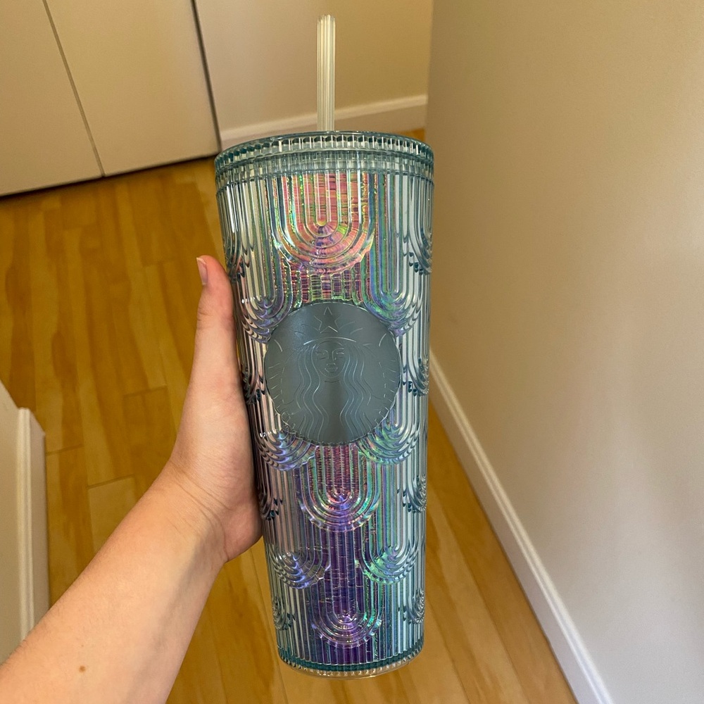 STARBUCKS 2022 IRIDESCENT TEAL MERMAID SCALE COLD CUP VENTI TUMBLER